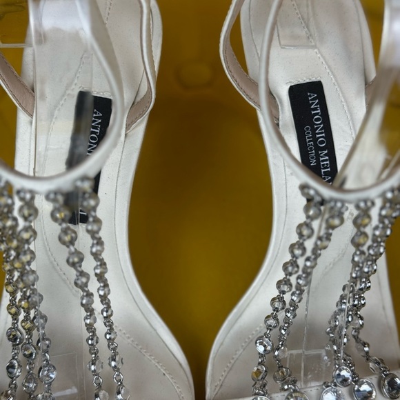 ANTONIO MELANI White Crystal Embellished Heels Size 9M - Picture 2 of 13